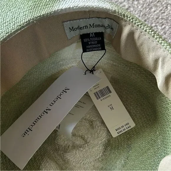 Anthropologie x Modern Monarchie Bicolor Straw Hat / Green  display picture 1
